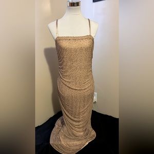 Feeling My Mesh Embellished Maxi Dress - Nude